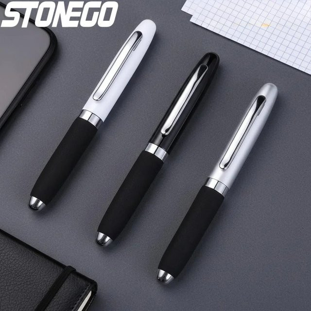STONEGO Mini Metall Tintenroller in Silber für Büro und Schule - Bild 1