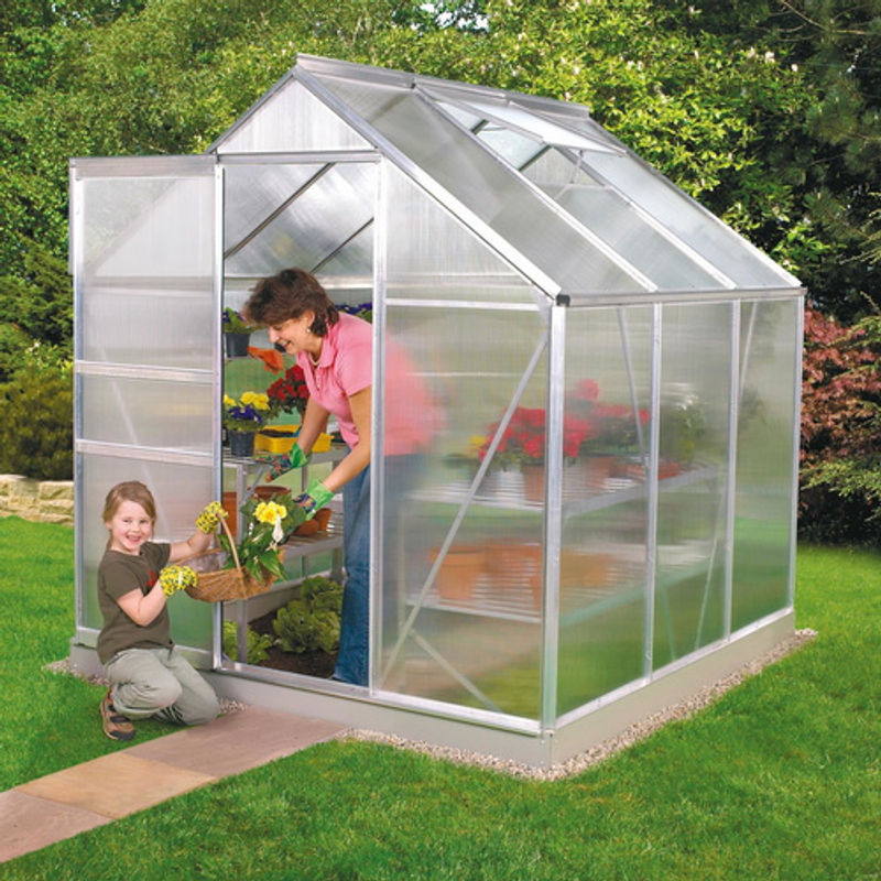 Vitavia Gewächshaus Venus mit 3,8 m² aus Aluminium und Polycarbonat in Silberfarben - Bild 6