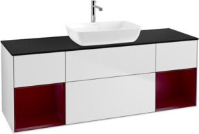V&B Waschtischunterschrank Finion mit Wandbeleuchtung, Weiß lackiert, Breite: 160 cm, Tiefe: 50,1 cm, Höhe: 50,1 cm - Bild 1