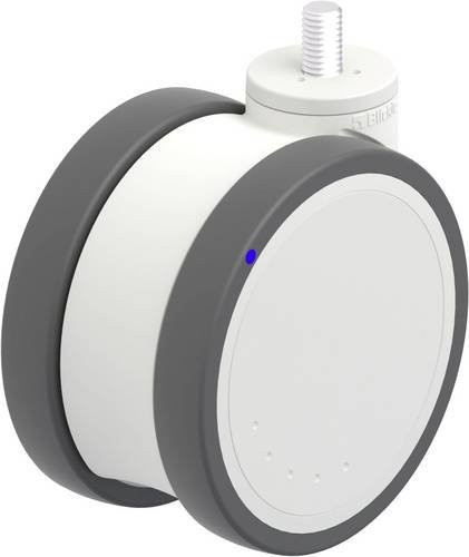 Blickle LKDX-PATH 125XK-GSX12 Kunststoff-Doppelrolle in Grau und Weiß mit einem Rad-Durchmesser von 125 mm und einer Tragfähigkeit von 125 kg - Bild 1
