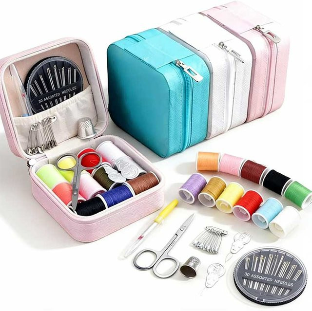 18-teiliges Multifunktionales Nähset in Weiß für Handquilten, Nähen und Stickerei als DIY-Nähwerkzeug-Box-Set - Bild 1