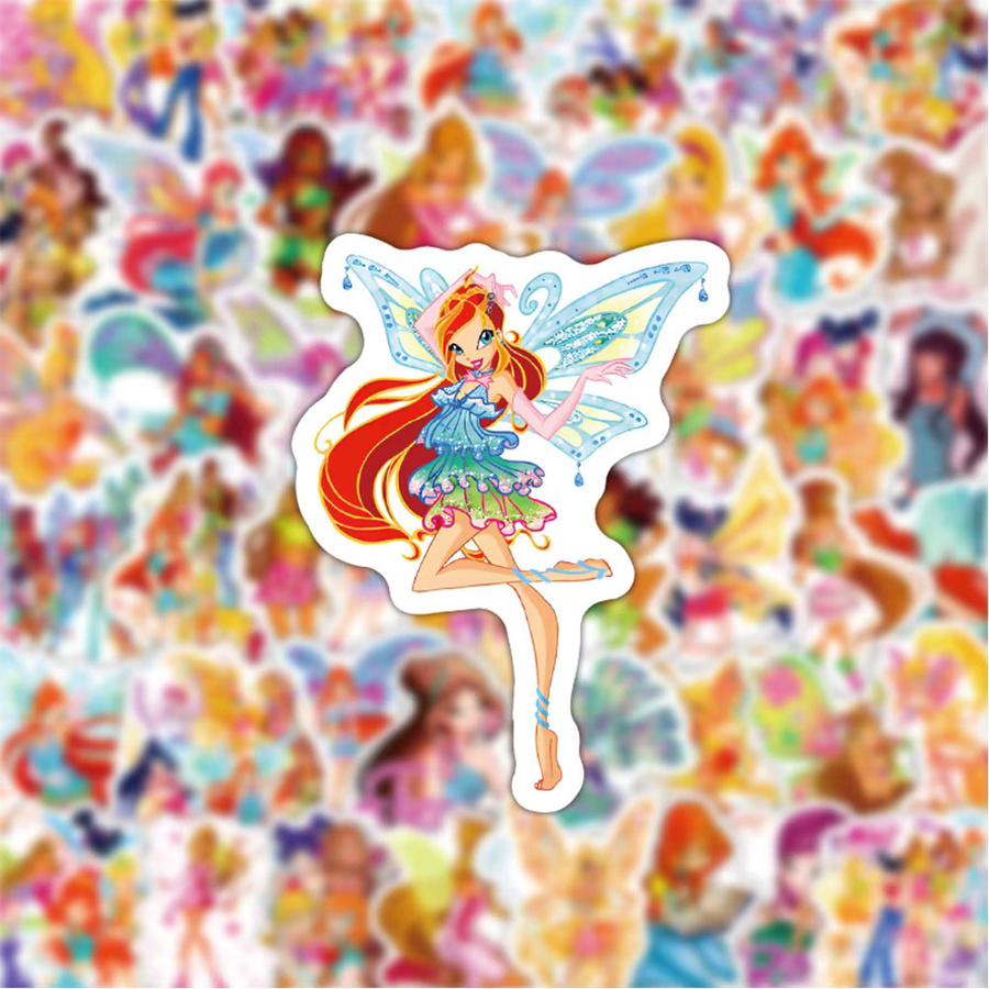 Potdemiel Winx Club Aufkleber, Cartoon Aufkleber, 10/30/60 Stück - Bild 2