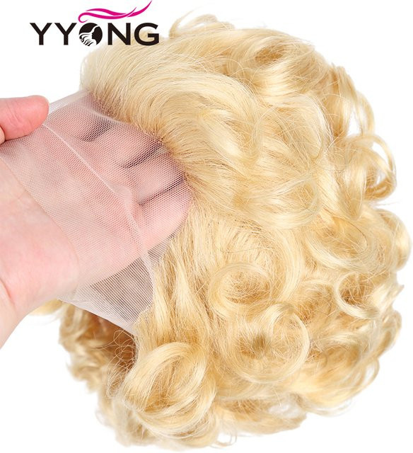 YYong Pixie Cut Lockige Perücke, Damen, 13x1 Transparente Spitze - Bild 1