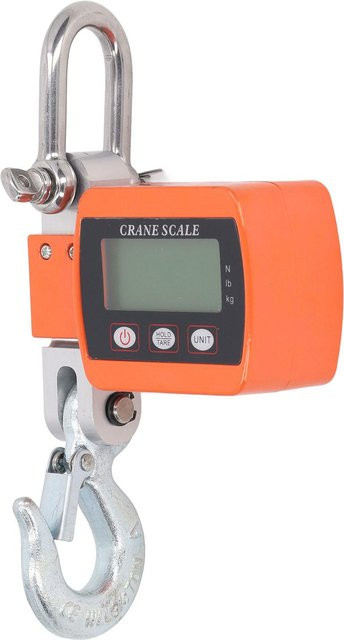 Digitale Hängewaage mit LCD HD Digitalanzeige und hochgenauem Sensor, Elektronische Kranwaage, Orange, Tragkraft 500 kg - Bild 1
