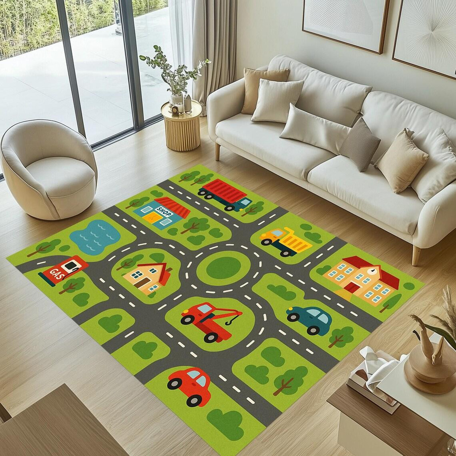 Lodestar Spielteppich Stadtleben für Kinder mit Spielzeugautos, Multicolor, B/T: 60 x 40 cm - Bild 1
