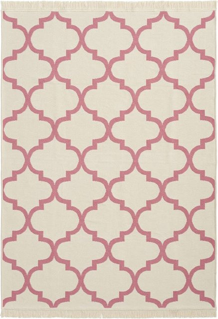 Wendbarer Teppich Skyla in Pink, geometrisches Design im Skandi-Stil, B/T: 140 x 200 cm - Bild 1