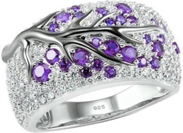 KaiTingu Jewelry Damen-Fingerring, Silber, Zirkonia, Kristall, Pflaumenbaumzweig - Bild 1
