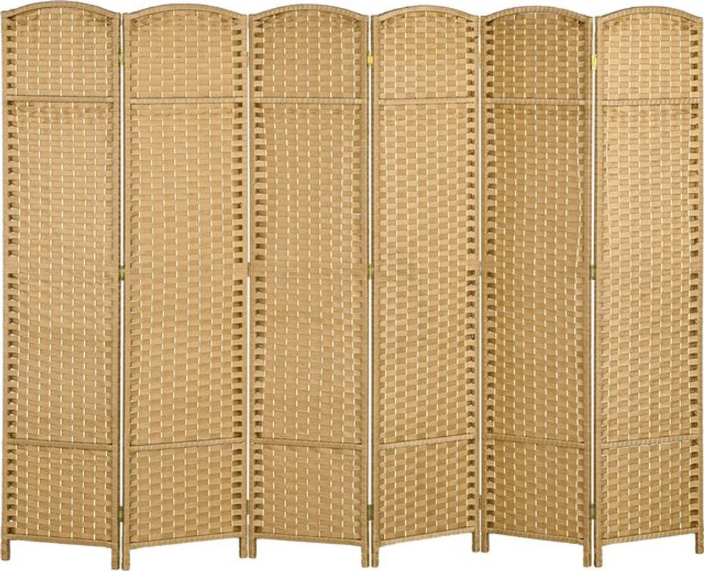HOMCOM Paravent 6-teilig aus Bambus als Raumteiler und Sichtschutz in Natur, B/H: 240 x 170 cm - Bild 1