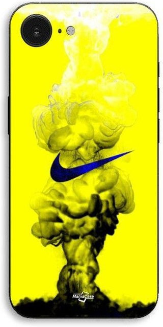 MANIACASE iPhone 17e Hülle mit gelber Nike Schrift in Schwarz - Bild 1