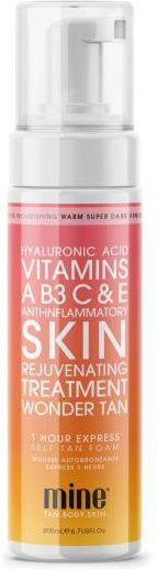 MINETAN WONDER TAN Selbstbräunender Schaum, 200 ml, Hyaluronsäure - Bild 1