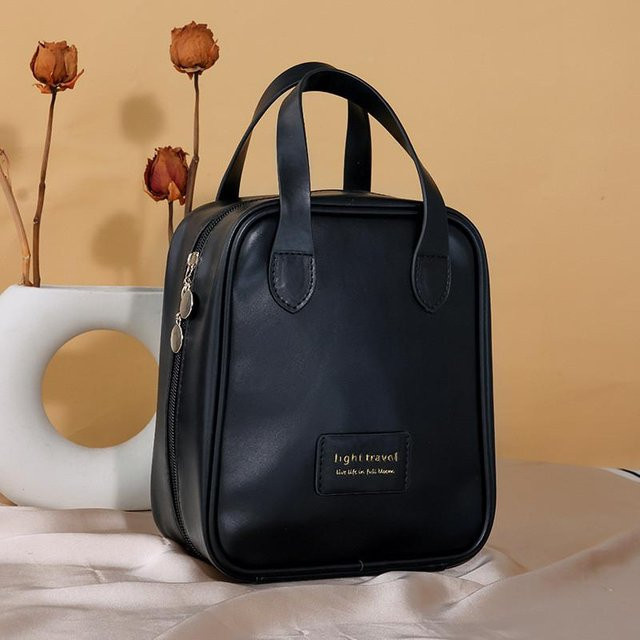 XYNN Make-up-Tasche aus Leder, schwarz, Damen - Bild 1