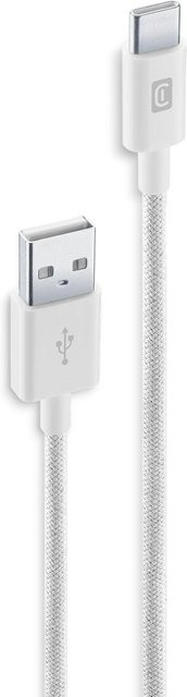 Cellularline Braided Data Cable USB-A auf USB-C in Weiß, 1,5 m - Bild 1