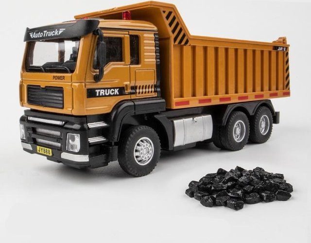 Linyi toy car Stadt Schwerer Muldenkipper, Modell, 1:50, Metall, Orange, mit Licht und Sound - Bild 1