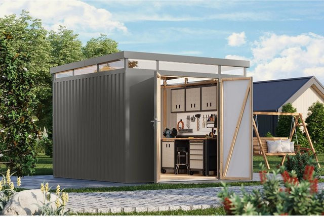 Karibu Metallgerätehaus Argos 3,5 aus Aluminium in Graualuminium - Bild 1