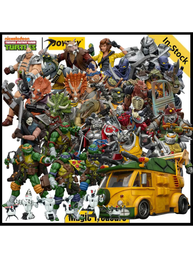 JOYTOY TMNT Krang Shredder Beebop Splinter Dirtbag Groundchuck Rahzar April ONeil Metalhead Rocksteady Actionfigur - Bild 3