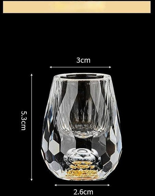 Yiran Furniture Trinkglas aus Glas für Wodka, Whisky oder Sake in Grau und Transparent - Bild 1