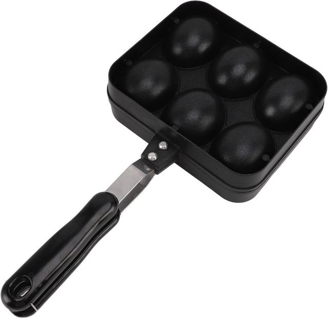 TOMTOP JMS Doppelseitige Takoyaki-Grillpfanne mit 6 Löchern, Antihaftbeschichtet, Schwarz - Bild 1