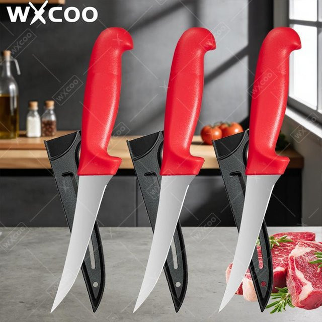 WXCOO Fischfiletmesser und Ausbeinmesser aus Edelstahl in Rot - Bild 1