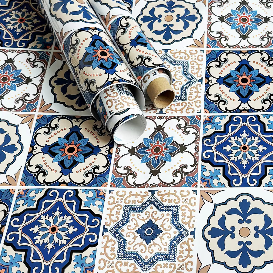 TTOKKONG WALLPAPER Selbstklebende Küchenfliesen in Mediterran-Optik, wasserdicht und hitzebeständig, Mehrfarbig, B/H: 40 x 200 cm - Bild 3