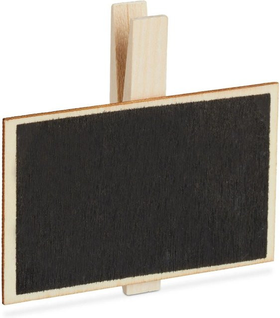Relaxdays Tafelklammern 20er Set aus Holz in Schwarz und Natur, B/T/H: 7 x 7,5 x 1,5 cm - Bild 1