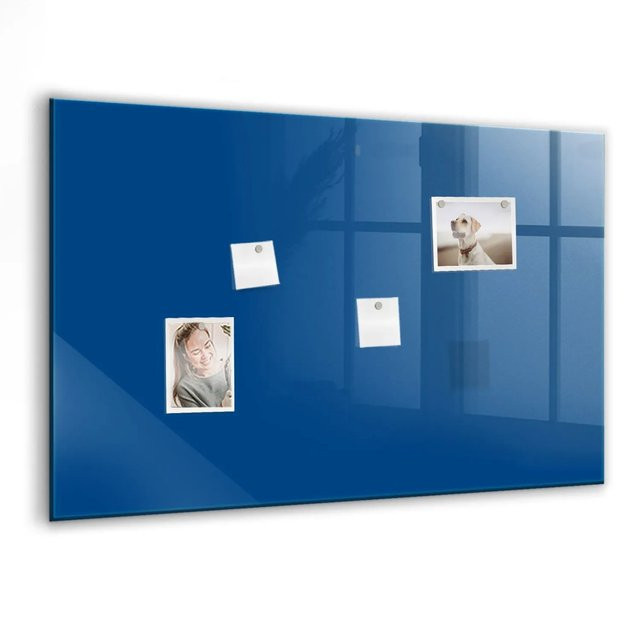 Tulup Glasmagnettafel Blau, B/H: 90 x 60 cm, beschreibbares Glassboard für Büro und Wandmontage - Bild 1