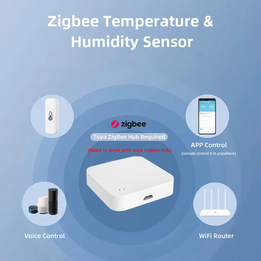 Tuya Zigbee Temperatur- und Feuchtigkeitssensor Smart Life Remote Monitor in Weiß für Smart Home mit Alexa und Google Assistenten - Bild 2