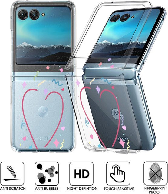 Transparente Love Hearts Handyhülle für Motorola Razr 60 40 50 Ultra mit stoßfestem Herzmuster - Bild 1