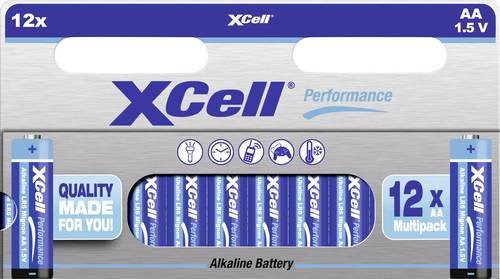 XCell Mignon AA Batterie Alkali-Mangan 1.5V, 12 Stück, Blau - Bild 1
