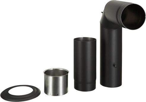 FIREFIX Rohrbogen aus Stahl in Schwarz mit einem Durchmesser von 15 cm und einer Stärke von 2 mm - Bild 1