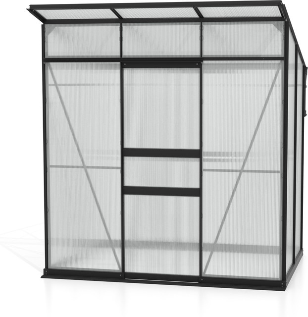 Vitavia Gewächshaus Palma 3250 mit Polycarbonat-Platten und Stahlfundamentrahmen in Schwarz - Bild 1