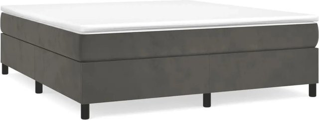 vidaXL Boxspringbett aus Samt in Dunkelgrau, B/T/H: 180 x 200 x 35 cm - Bild 1