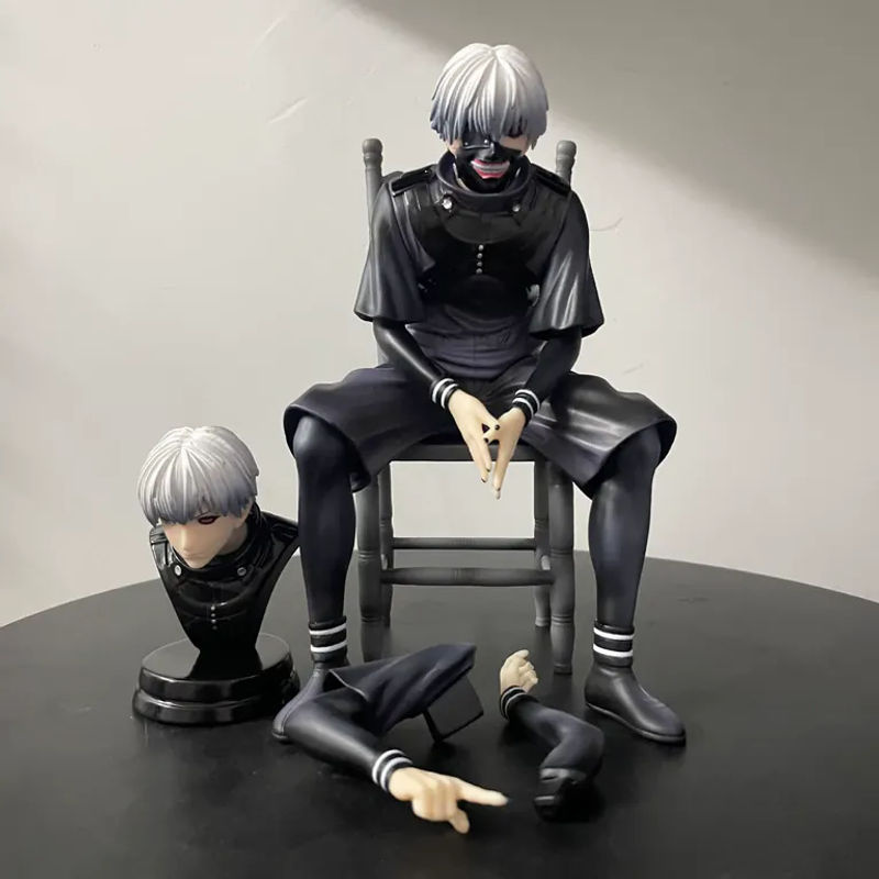 Bandai Tokyo Ghoul Kaneki Ken Actionfigur in Schwarz, Sitzende Version mit Stuhl, PVC Modellpuppe, Höhe: 17 cm - Bild 2