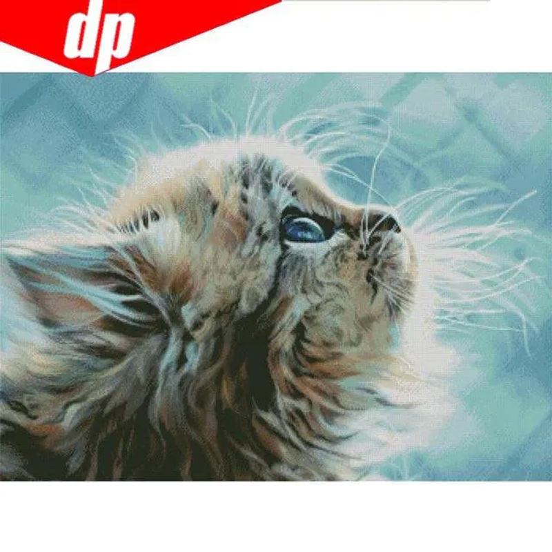 FIYO DIY Diamantstickerei 5D Diamantmalerei Kätzchen mit Rundbohrung, mehrfarbig, B/H: 20 x 30 cm - Bild 1