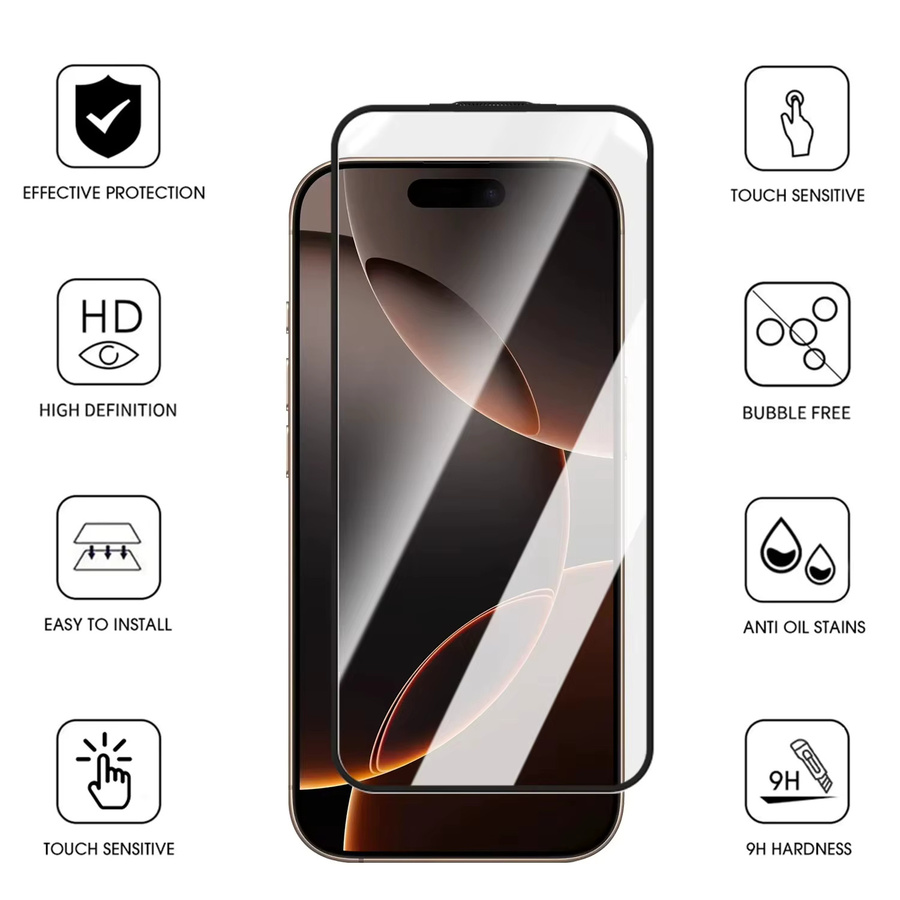 Bolomboy HD Displayschutzfolie aus gehärtetem Glas für iPhone Modelle, transparent - Bild 4