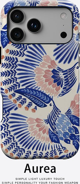 Aurea Case Matte Bumper Schutzhülle mit MagSafe Kompatibilität für iPhone 17 16 15 14 13 Pro Max Blue Bird Floral-s in Blau/Mehrfarbig - Bild 1