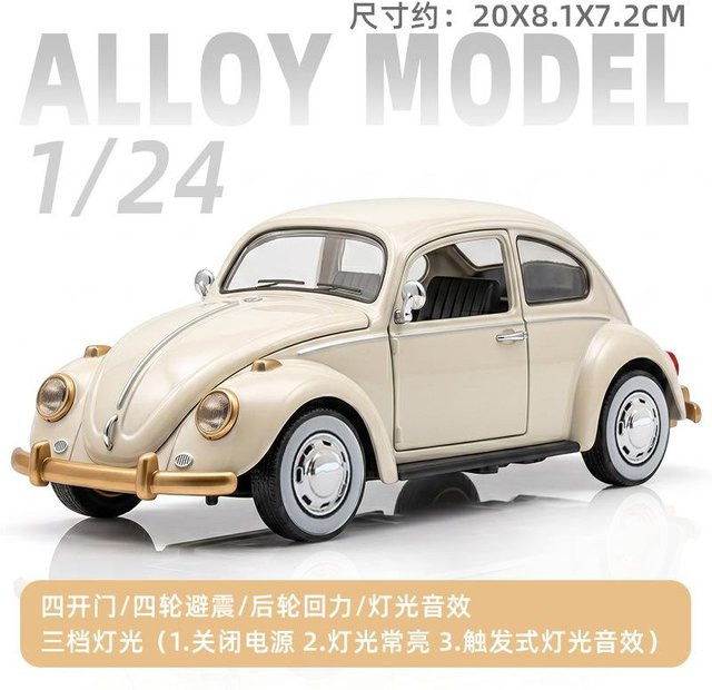 Linyi toy car Käfer Oldtimer Modellauto, 1:24, Metall, mit Licht und Sound, ab 14 Jahren - Bild 1