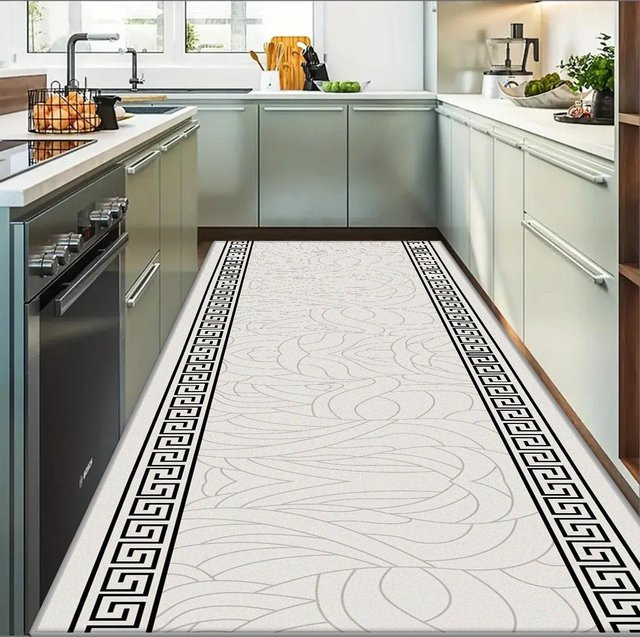 JGJG Moderner Teppich mit geometrischem Design, Rutschfest und Waschbar, Farbe: Weiß, B/T: 160 x 200 cm - Bild 1