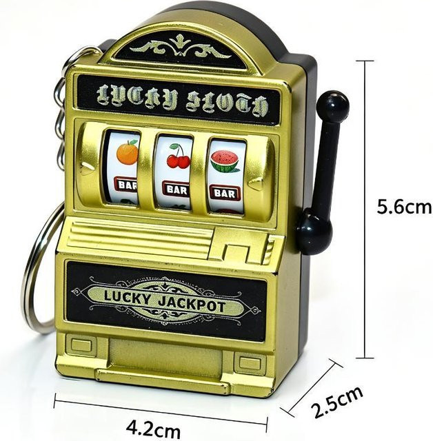 Schlüsselanhänger Spielautomat, Schwarz, Unisex - Bild 1