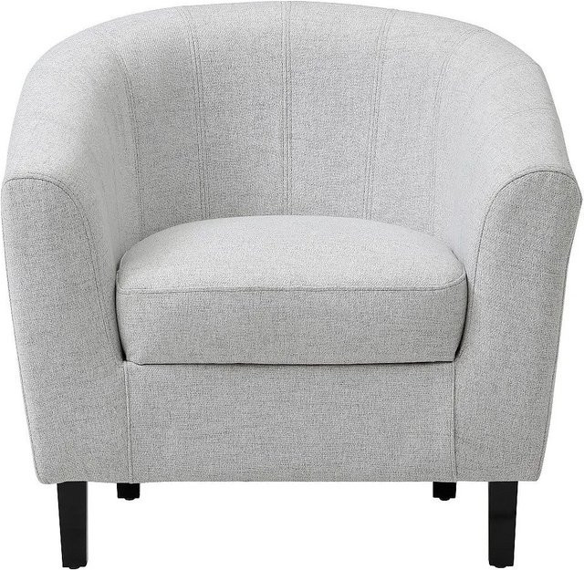 Vente-unique Sessel Cristobal mit gerader Rückenlehne und Armlehnen in Hellgrau, B/T/H: 76 x 71 x 78 cm - Bild 1