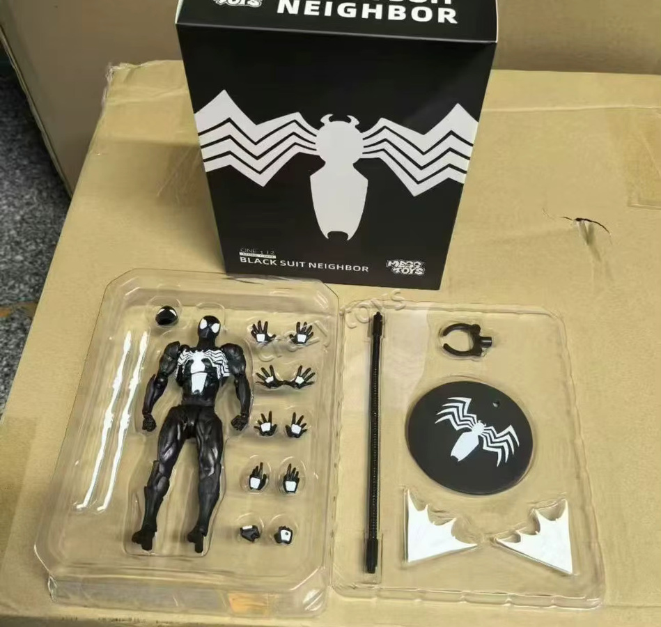 Bandai Marvel Spiderman Black Neighbor Symbiote Spider-Man Actionfigur, Schwarz-Rot, Einzelfigur - Bild 2