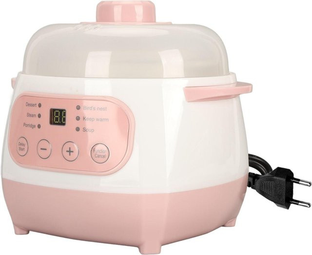 Elektrischer Keramikkocher von aimo in Pink, 1 l, 200 W, intelligenter Kochtopf für Brei und Reis mit Anti-Trockenbrand-Schutz - Bild 1