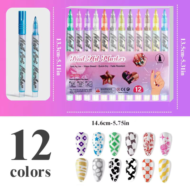 CHENJ Nagelkunst-Graffiti-Stift, 3D-Effekt, Unisex - Bild 3