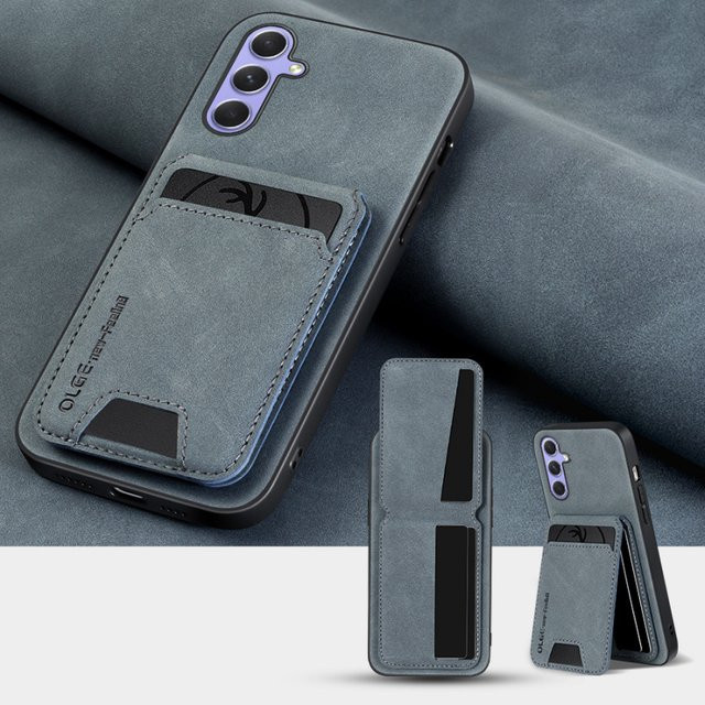 Leder-Handyhülle mit Kartenhalter und Brieftaschenfunktion für Samsung Galaxy A05 A06 A07 A13 A14 A15 A16 in Grau - Bild 1