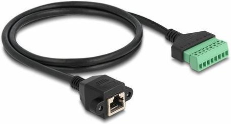 Delock 66055 RJ45 Patchkabel CAT 6 U/UTP Ethernet LAN, Länge: 1,00 m, Schwarz/Grün - Bild 1