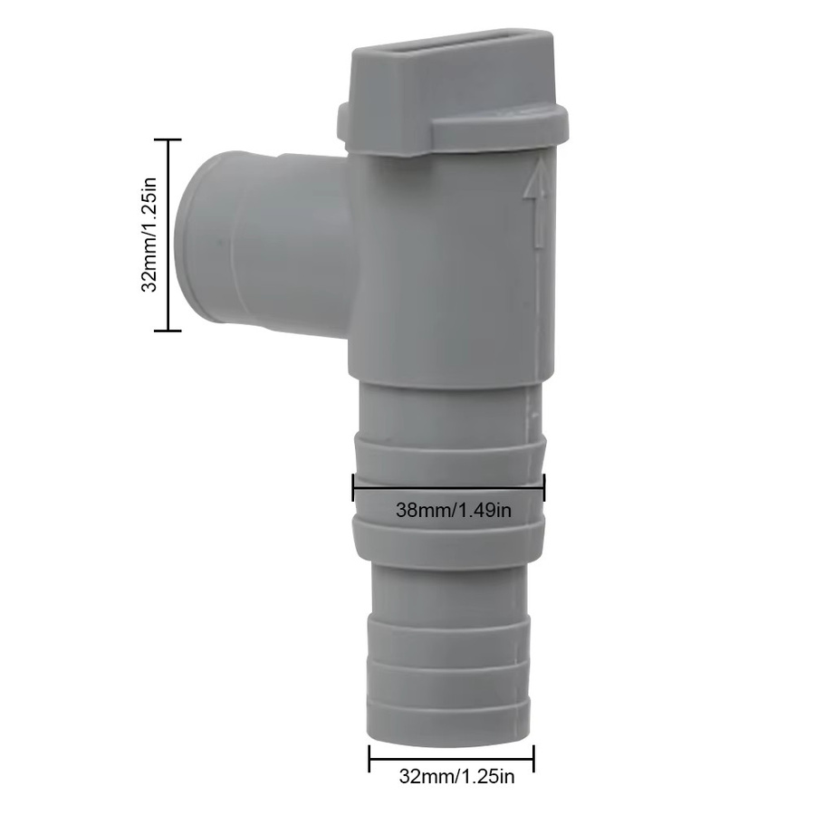 Shunmaii PVC Pool Filterpumpen Adapter für 32 mm Rohrschläuche, Einlassdüse und Ventil in Grau - Bild 5