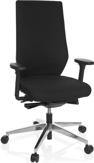 hjh OFFICE Profi Bürostuhl PRO-TEC 700 in Schwarz mit Stoffbezug, Armlehnen und Rollen - Bild 1