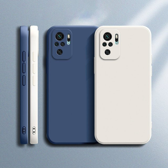 Coque Quadratische Handyhülle aus mattem Silikon für Xiaomi Redmi Note 10 Pro 4G, Redmi Note 12 5G und Redmi Note 11 Pro 4G/5G in Blau - Bild 1