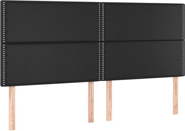 vidaXL LED Kopfteil in Schwarz aus Kunstleder mit integrierter Beleuchtung und USB-Ladeport, B/T/H: 180 x 5 x 128 cm - Bild 1
