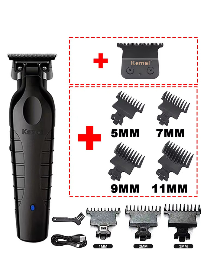 Kemei 2299 Barber Kabelloser Haarschneider und professioneller Konturenschneider in Schwarz - Bild 7