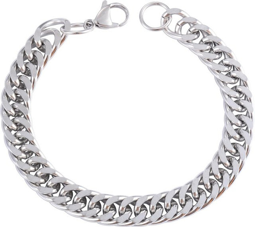 Armband Herren, Edelstahl, Silber, 18cm